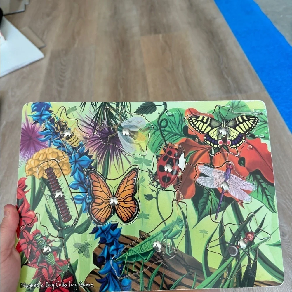 Vintage Melissa & Doug wooden puzzles sounds magnetic animals bugs vehicles baby